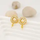 Patentes con pin colgante para insertar piedras o perlas en micropave baño 18k