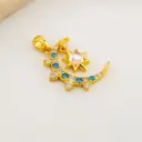 Dije luna estrella con micropave y baño 18k