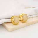 Aretes hoops con zirconias y perlas baño 18k