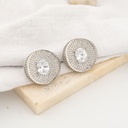 Aretes stud  con zirconias baño 18k
