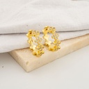 Aretes hoops trebol con zirconias baño 18k