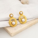 Aretes stud con perlas en acero inoxidable