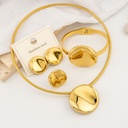 Conjunto de 4 joyas 1 anillo, 1 collar, 1 brazalete y 1 par de aretes en acero inoxidable