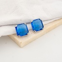 Aretes stud cuadrado con zirconia baño 18k