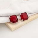 Aretes stud cuadrado con zirconia baño 18k