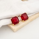 Aretes stud cuadrado con zirconia baño 18k