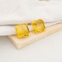 Aretes stud cuadrado con zirconia baño 18k