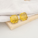 Aretes stud cuadrado con zirconia baño 18k