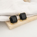 Aretes stud cuadrado con zirconia baño 18k