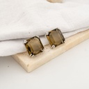 Aretes stud cuadrado con zirconia baño 18k