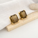 Aretes stud cuadrado con zirconia baño 18k