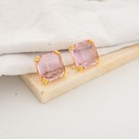 Aretes stud cuadrado con zirconia baño 18k