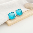 Aretes stud cuadrado con zirconia baño 18k