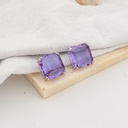 Aretes stud cuadrado con zirconia baño 18k