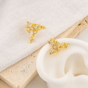 Aretes earcuff mariposa con zirconia baño 18k