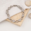 Pulsera premiun eslabones con zirconia y  baño 18k