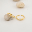 Anillo corazon con zirconias  baño 18k