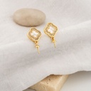  Patentes madre perla con pin colgante para insertar piedras o perlas en micropave goldfilled