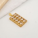 Dije flor con micropave y baño 18k