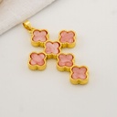 Dije cruz con madre perla baño 18k