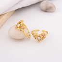 Anillo corazon con zirconias  baño 18k