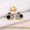 Aretes stud esmaltados patente omega pin de plata  baño 18k