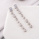 Aretes colagantes pin de plata baño 18k