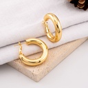 Aretes hoop de 30 mm pin de plata baño 18k