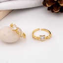 Anillo corazon con zirconias  baño 18k