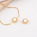 Enlace con piedra natural opalo micropave y baño 18k