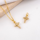 Dije con cruz micropave y baño 18k