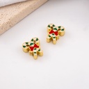 Separador  navideño baston esmaltado baño 18k