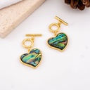 Broche T corazon con concha avalon  baño 18k