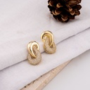 Aretes stud en forma de disco con zirconias pin de plata baño 18k