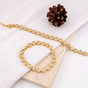 Pulsera en tendencia con zirconias  baño 18k