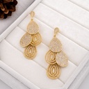Aretes colgantes gotas con zirconia  baño 18k