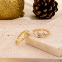 Anillo ajustable con zirconias y baño 18k