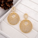 Aretes colgantes con zirconia  baño 18k