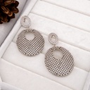 Aretes colgantes con zirconia  baño 18k