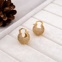 Aretes argollas con zirconia  baño 18k