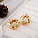 Aretes stud nudos baño 18k