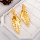 Aretes hoja baño 18k