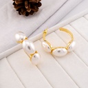 Aretes argollas con perlas baño 18k