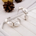 Aretes argollas con perlas baño 18k