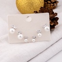 Set de 3 pares de aretes piercing con perlas baño 18k