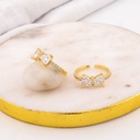 Anillo ajustable chongo con zirconias baño 18k