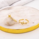 Anillo ajustable mariposa con zirconias baño 18k