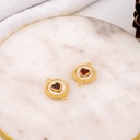 Enlace de corazon verde con concha nacar y  baño 18k