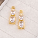 Aretes colgantes con zirconia baño 18k