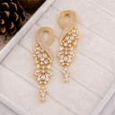 Aretes colgantes con zirconia baño 18k